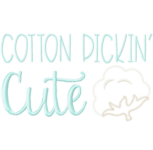 Cotton Picking Cutie Vintage and Chain Stitch Applique Machine Embroidery Design