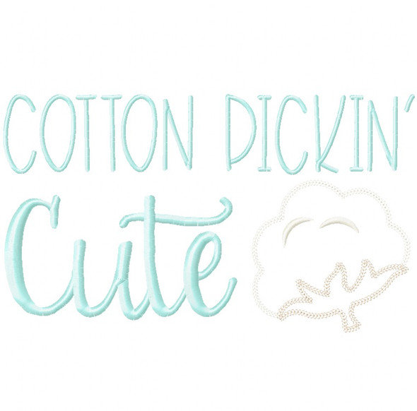Cotton Picking Cutie Vintage and Chain Stitch Applique Embroidery Design