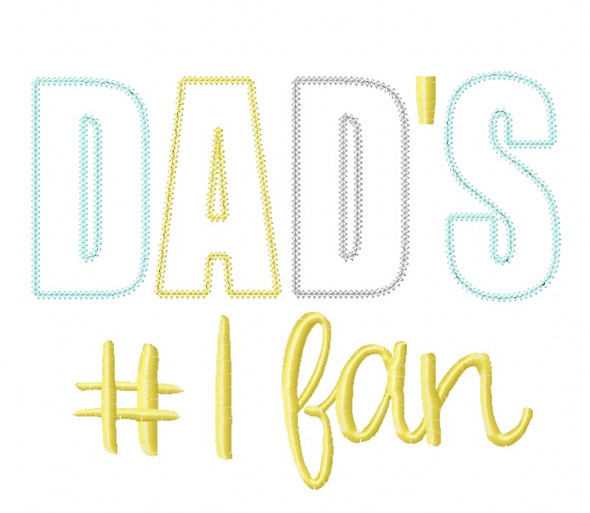 Dad Number 1 Fan Blanket and Vintage Stitch Applique Machine Embroidery Design