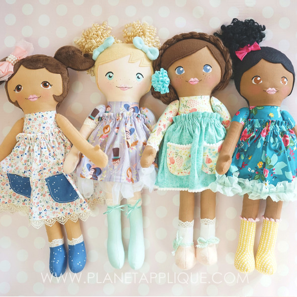 Cloth Rag Darling Dolls Machine Embroidery Design