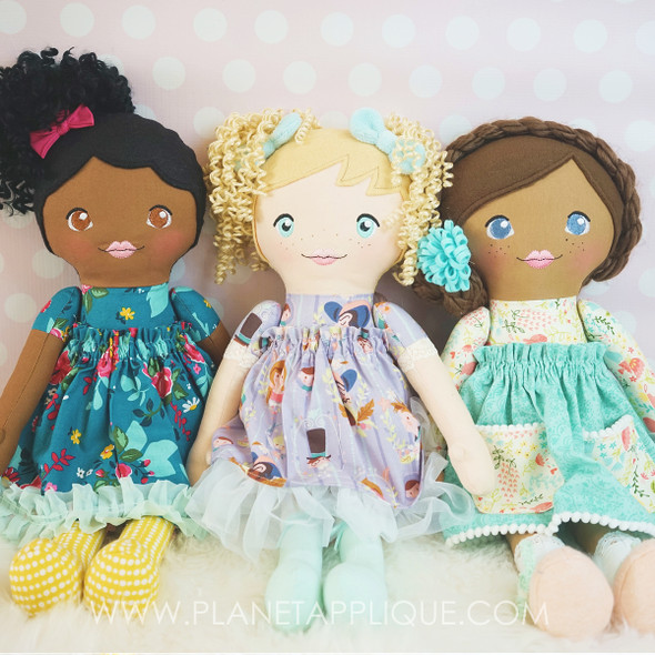 Cloth Rag Darling Dolls Machine Embroidery Design