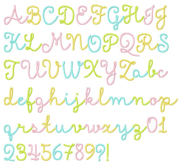 Delilah Embroidery Font Design Alphabet