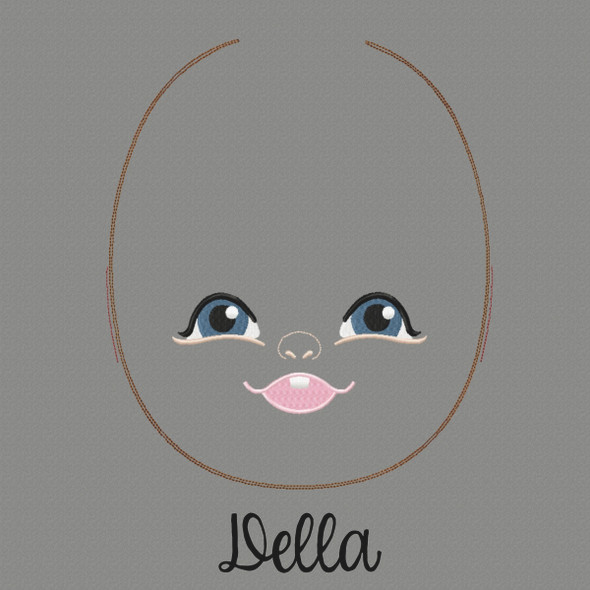 Della Doll Faces Addon Machine Embroidery Design