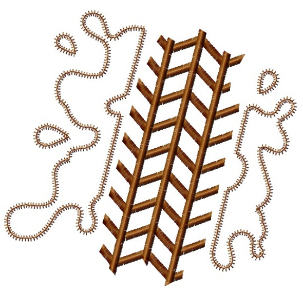 Dirt Track Satin and Zigzag Stitch Applique   Embroidery Design