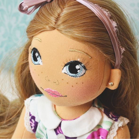 In the Hoop Holly 18inch Doll Machine Embroidery Design