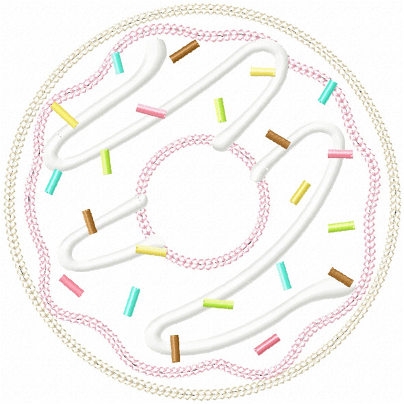 Donut Vintage and Chain Applique Embroidery Design