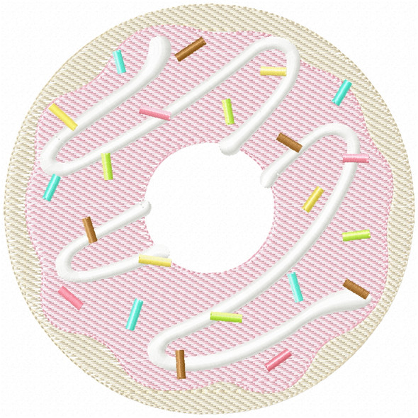 Donut Simple stitch and Sketch Fill Applique Embroidery Design