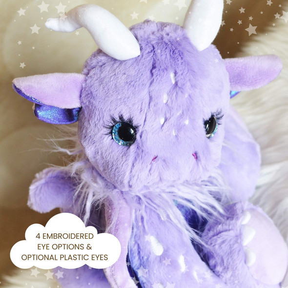 In the Hoop ITH Twilight Dragon Plushie STuffed Animal Design For Embroidery Machine Pattern
