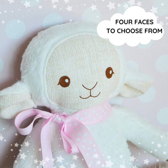 In the Hoop Lolita Easter Lamb Rag Doll Plush Design for Machine Embroidery