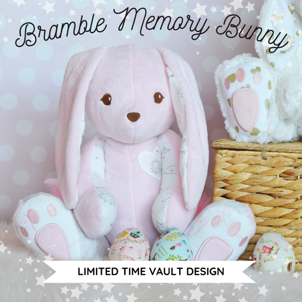 In the Hoop ITH Memory Bear Bunny Plush Doll Design for Machine Embroidery