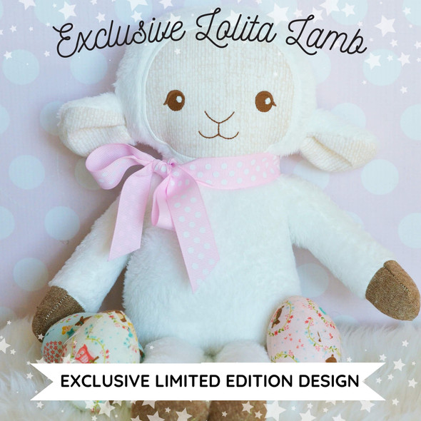 In the Hoop Lolita Easter Lamb Rag Doll Plush Design for Machine Embroidery