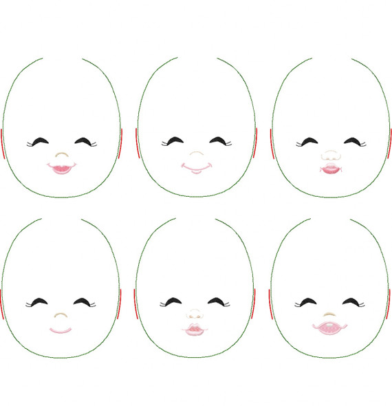 Pippa Doll Faces Addon Machine Embroidery Design