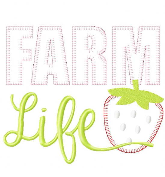 Farm Life Vintage and Blanket Stitch Applique  Embroidery Design