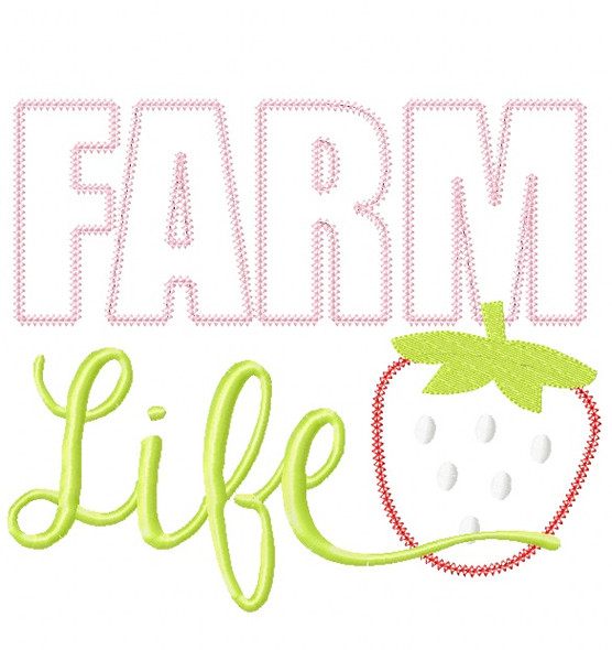 Farm Life Vintage and Blanket Stitch Applique Machine Embroidery Design