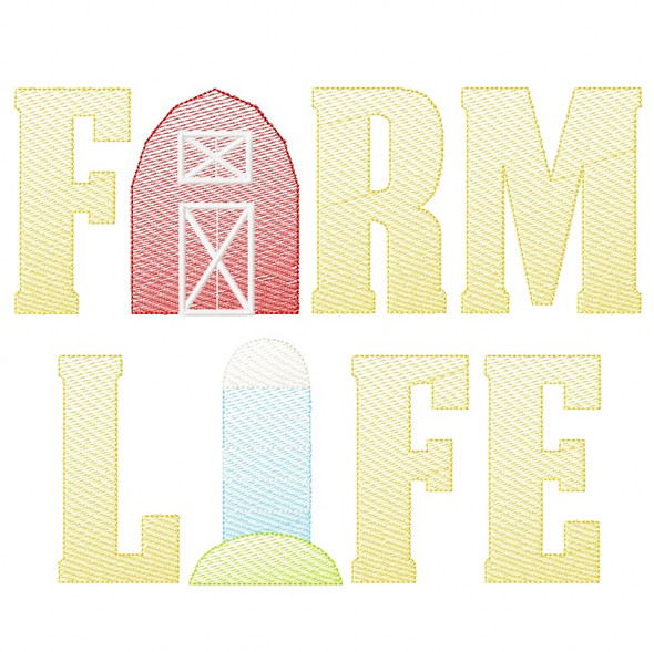 Farm Life 2 Sketch Embroidery Machine Embroidery Design