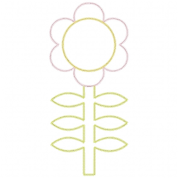 Flower 2 Chain and Vintage Applique Embroidery Design