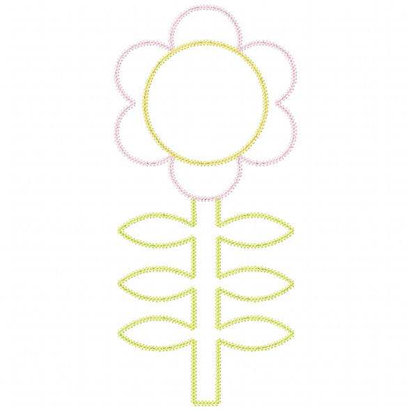 Flower 2 Chain and Vintage Applique Machine Embroidery Design