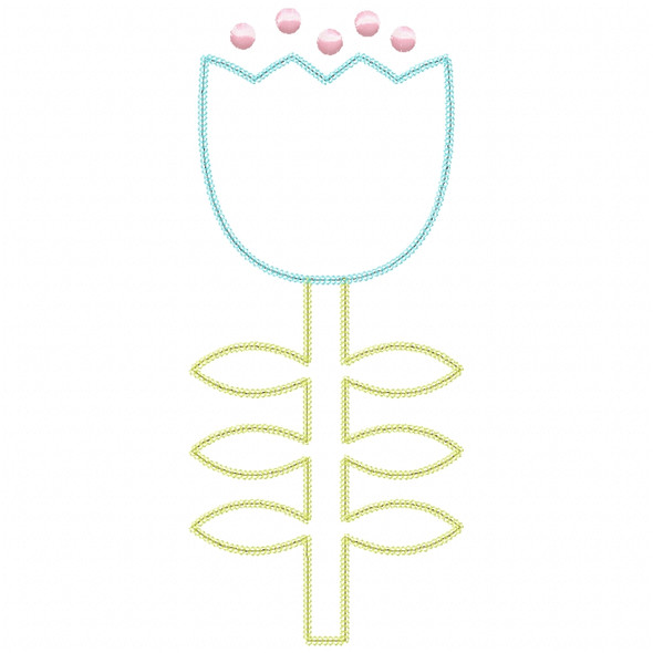 Flower 3 Chain and Vintage Applique Embroidery Design