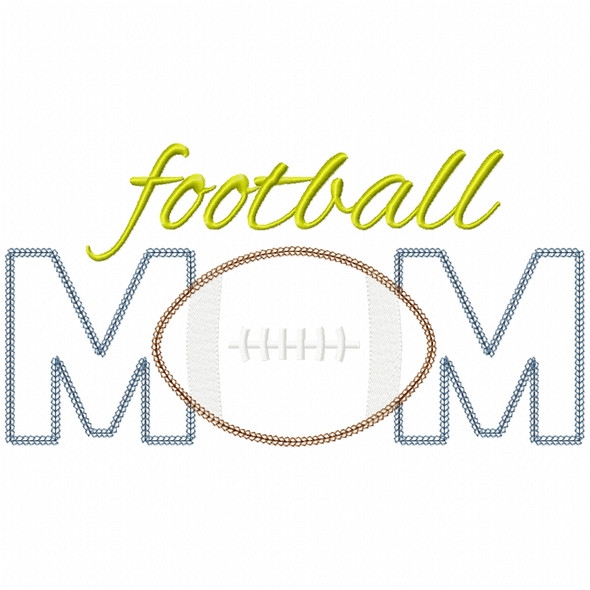 Football Mom Vintage and Chain Applique Embroidery Design