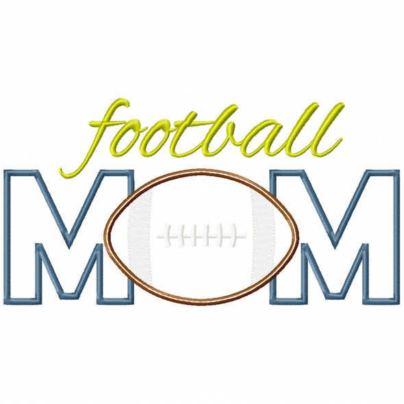 Football Mom Satin and Zigzag Applique Machine Embroidery Design