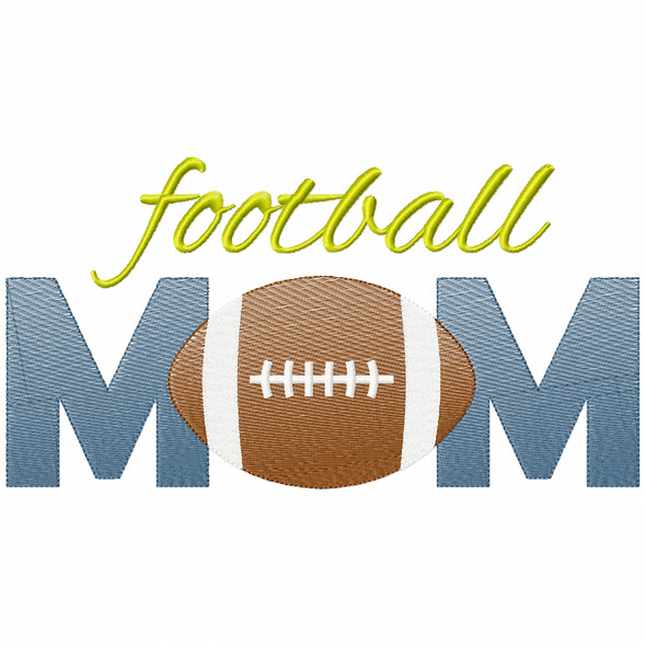 Football Mom Simple Stitch and Sketch Fill Applique Embroidery Design