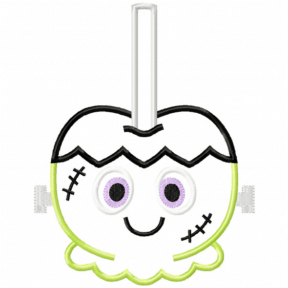Franken Candy Apple Satin and Zigzag Applique Machine Embroidery Design