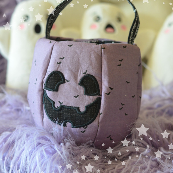 In the Hoop Mini Pumpkin Jackolantern Trick or treat bag Machine Embroidery Design