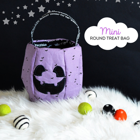 In the Hoop Mini Pumpkin Jackolantern Trick or treat bag Machine Embroidery Design