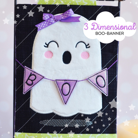 Ghost Mini Charm Quilt Block In the Hoop machine embroidery design