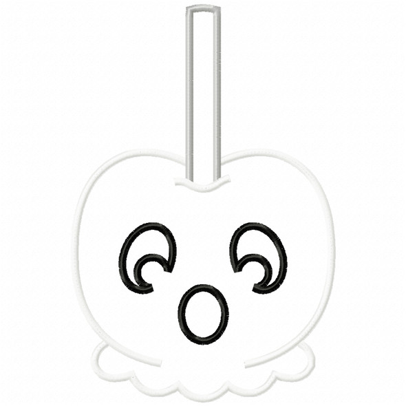 Ghost Candy Apple Satin and Zigzag Applique Machine Embroidery Design
