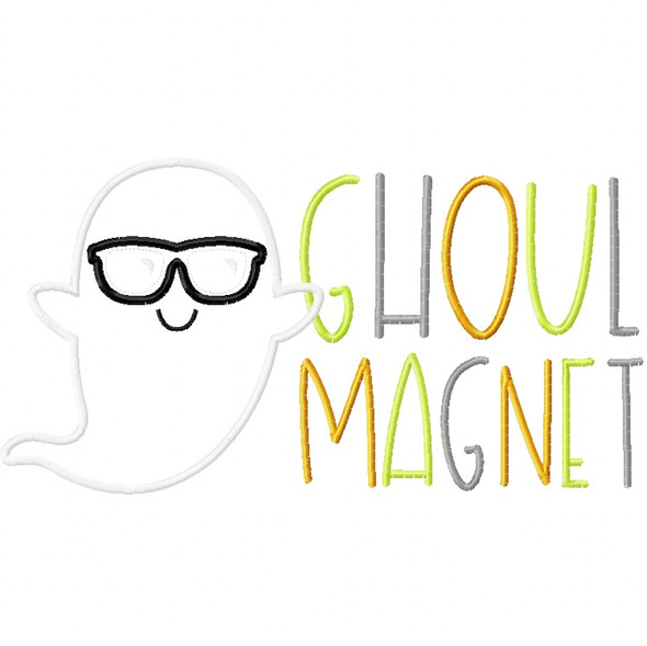Ghoul Magnet Satin and Zigzag Stitch Applique Machine Embroidery Design