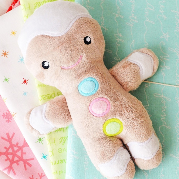 In the Hoop Gingerbread Man Plush Embroidery Design