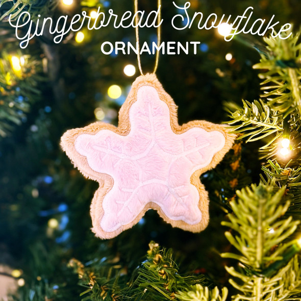 In the Hoop Gingerbread Snowflake Plush Ornament Design For Embroidery Machine