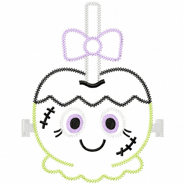 Girly Franken Candy Apple Vintage and Chain Applique Machine Embroidery Design