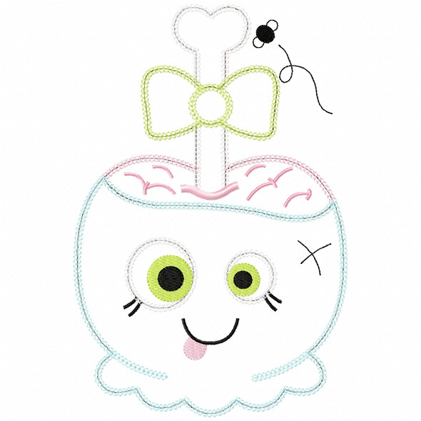 Girly Zombie Candy Apple Vintage and Chain Applique Embroidery Design