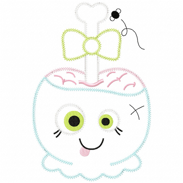 Girly Zombie Candy Apple Vintage and Chain Applique Machine Embroidery Design