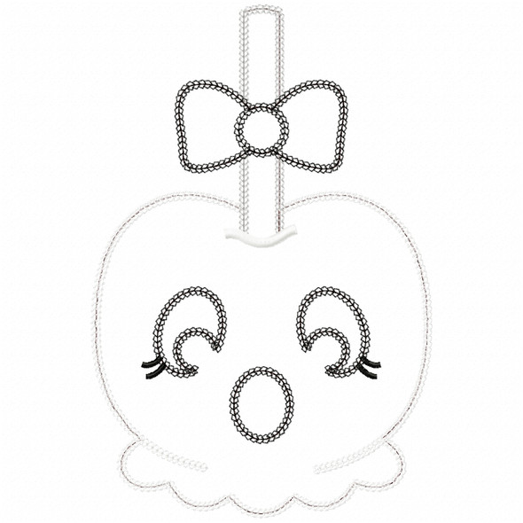 Girly Ghost Candy Apple Vintage and Chain Applique Embroidery Design