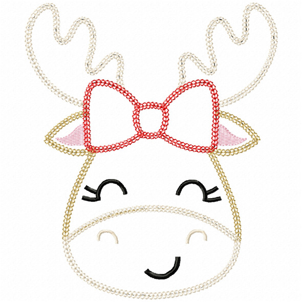 Girly Moose Vintage and Chain Stitch Embroidery Design