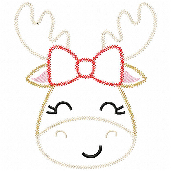 Girly Moose Vintage and Chain Stitch Machine Embroidery Design
