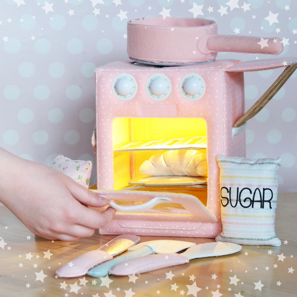 In the Hoop ITH Happy Baker Oven Felt Playset for Machine Embroidery Designs Birthday Christmas Gift