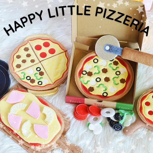 In the Hoop Felt Pizza Set Design For Machine Embroidery