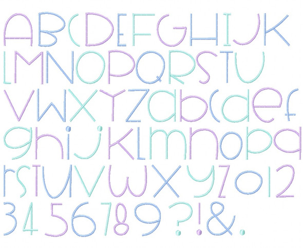 Hosannah Embroidery Font Design Alphabet