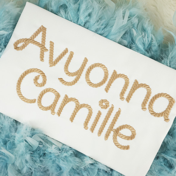 Jasmine Rope Embroidery Font Machine Embroidery Design