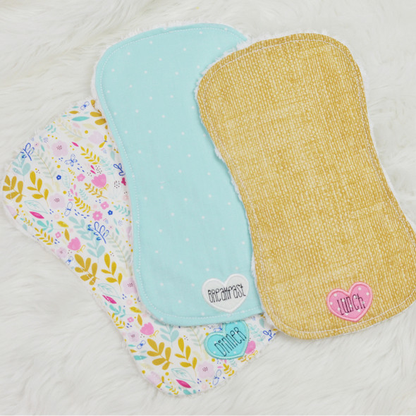 In the Hoop  Burp Cloths For Dolls and Babies Machine Embroidery Design