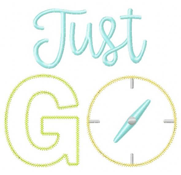 Just Go Vintage and Blanket Stitch Applique Machine Embroidery Design