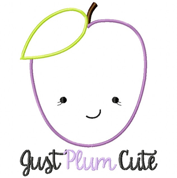 Just Plum Cute Satin and Zigzag Stitch Applique Machine Embroidery Design