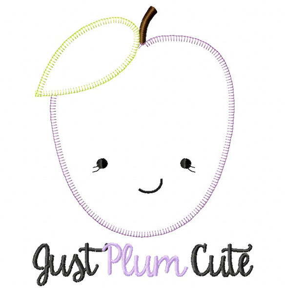Just Plum Cute Vintage and Blanket Stitch Applique Embroidery Design