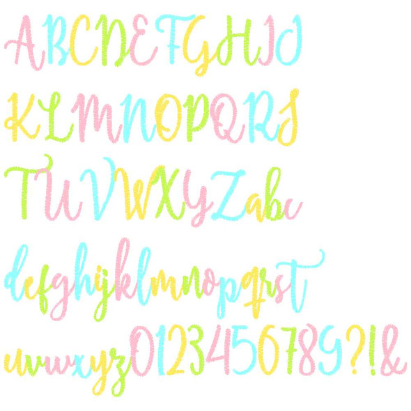 Karissa Embroidery Font Design Alphabet
