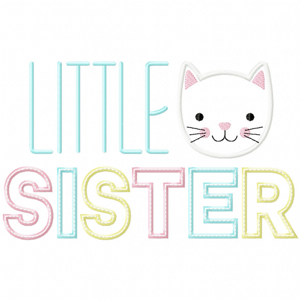 Little Sister Satin and Zigzag Applique Machine Embroidery Design