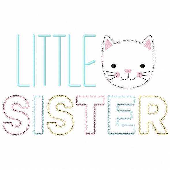 Little Sister Satin and Zigzag Applique Embroidery Design